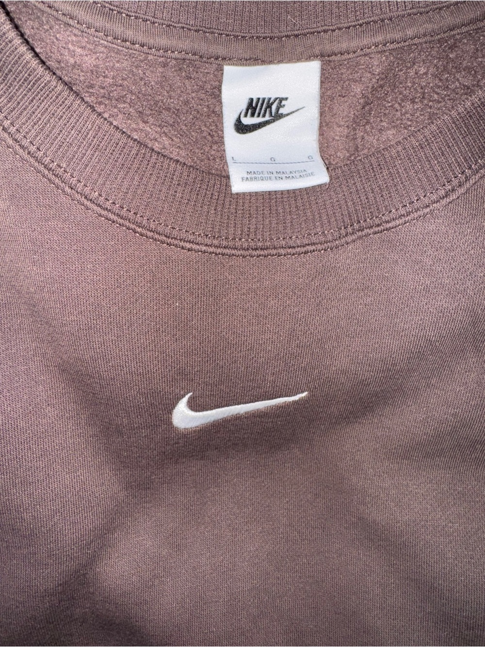 Nike Dark Brown Pullover Crew Sweatshirt L - Picture 5 of 7